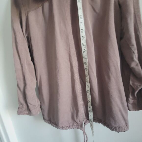 American Eagle Jacket Womens Size M Burgundy Zip Up Utility Military Hoodie - Picture 3 of 13
